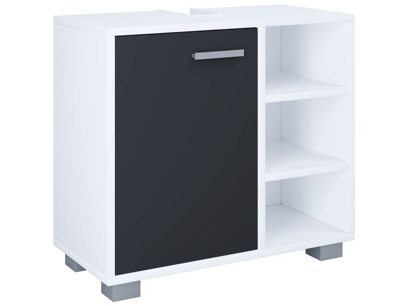 VCM | Unterschrank Zalo L | Weiss/Schwarz