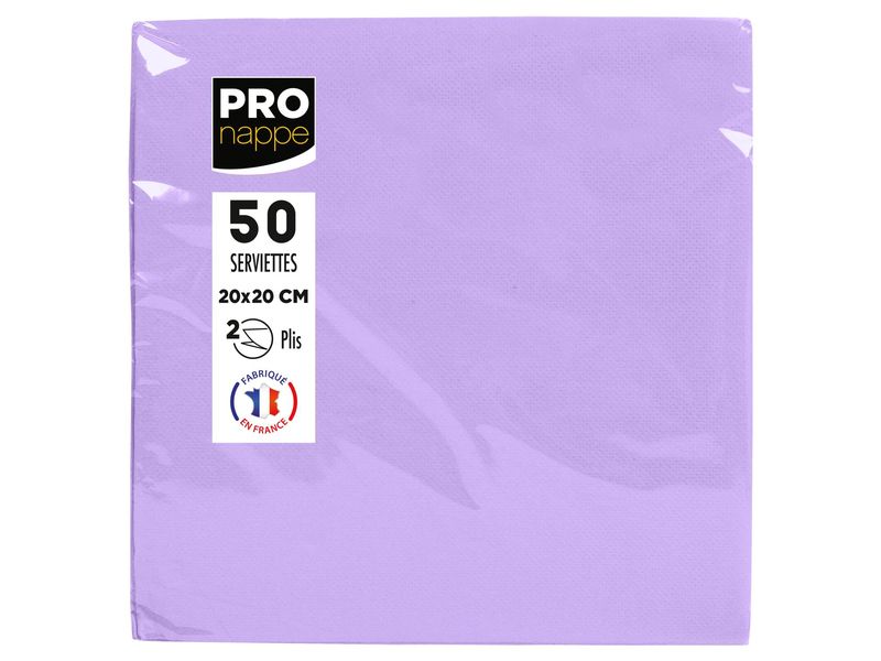 PRO nappe | Papierservietten 20x20 cm,50Stk. | Lila, 2-lagig, Papier
