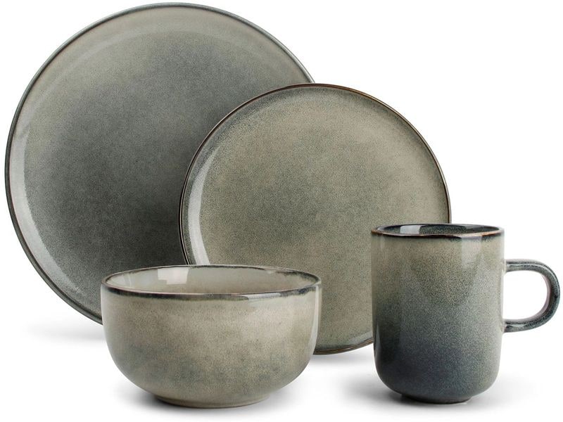 Salt & Pepper | Geschirrset Meridian | 16-teilig, Grün/Blau