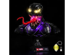BrickBling | Beleuchtungs-Set LEGO 76356 Venom-Büste | mit Lichtsteuerung