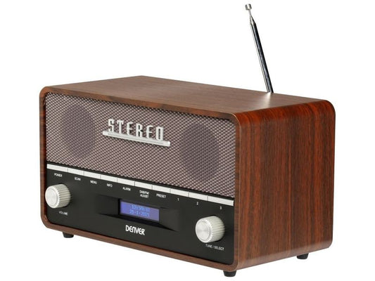 Denver | DAB-36 | DAB+, FM, Retro, Holzgehäuse, Bluetooth