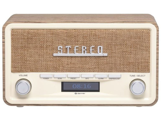 Denver | DAB-18LW | DAB+ FM Retro Echtholzgehäuse Bluetooth AUX
