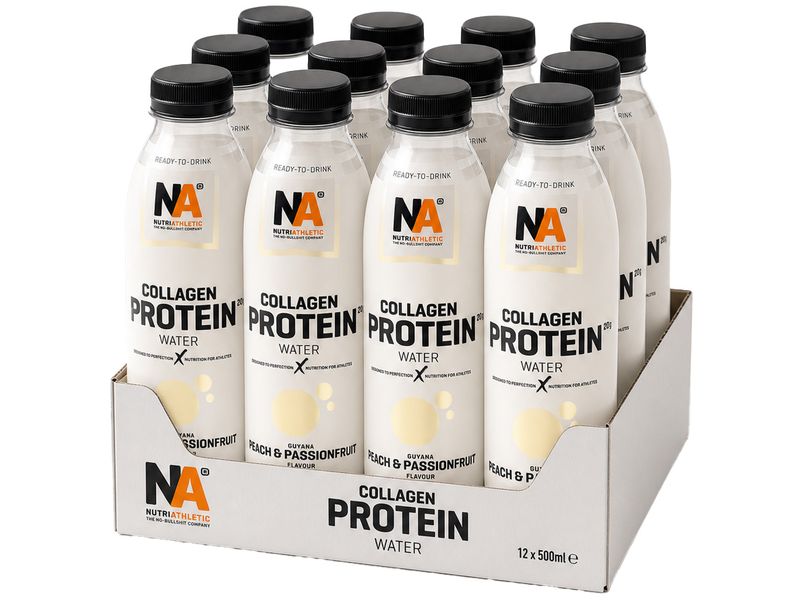 NUTRIATHLETIC | COLLAGEN PROTEIN WATER | 12 Stück, Guyana Peach Passionfruit