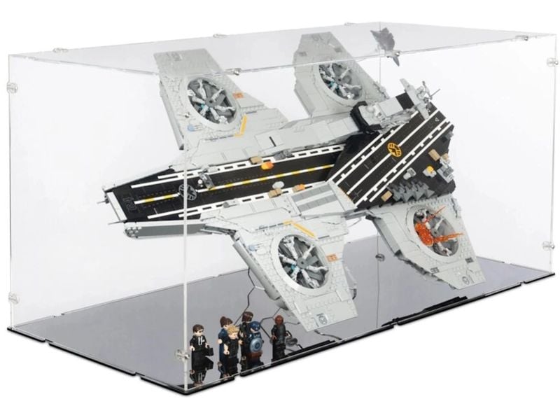 iDisplayit | Acryl-Display & 2in1 Ständer LEGO 76354 | Mit schwarzem Boden
