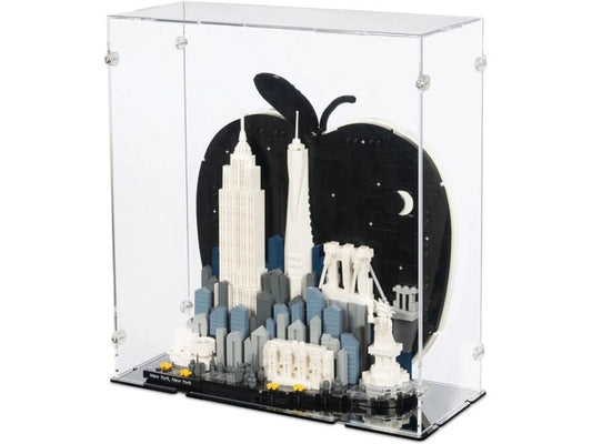 iDisplayit | Acryl-Display LEGO 21066 New York City | The Big Apple, Mit schwarzem Boden