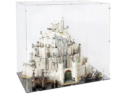 iDisplayit | Acryl-Display LEGO 11377 Herr der Ringe | Minas Tirith, Mit schwarzem Boden