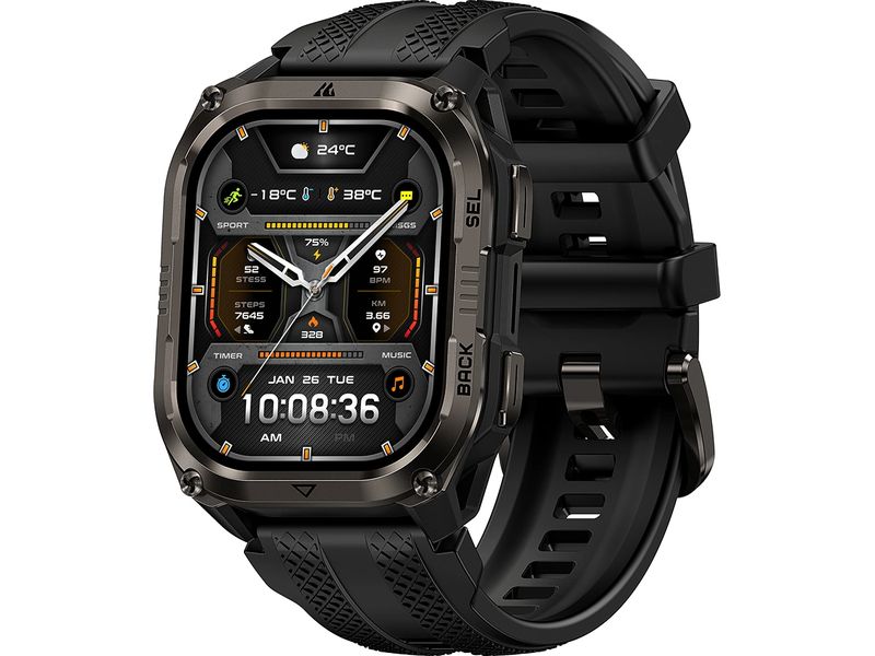 Kospet | Smartwatch Pulse 2 Schwarz | MIL- STD-810H Tauchuhr 5ATM & IP69