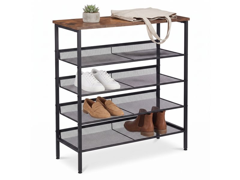 relaxdays | Schuhregal mit 5 Ebenen | H x B x T: ca. 81 x 75 x 30 cm