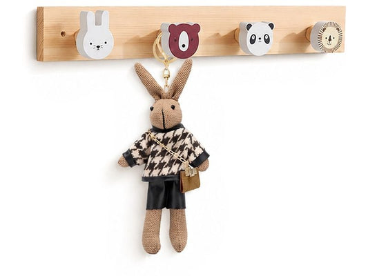 relaxdays | Kindergarderobe 4 Haken Tiere | H x B x T: ca. 5 x 36 x 5 cm