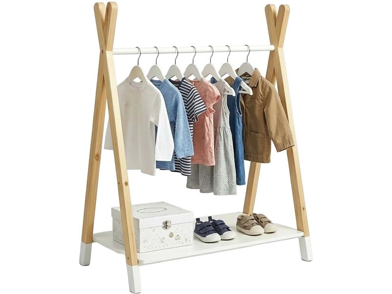 relaxdays | Kinderkleiderständer | Kiefernholz, MDF, China