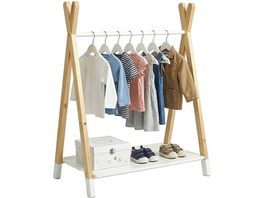 relaxdays | Kinderkleiderständer | Kiefernholz, MDF, China