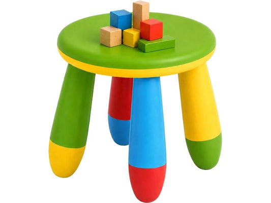 relaxdays | Kinderhocker Bunt | 5-teilig, MDF/Bambus China