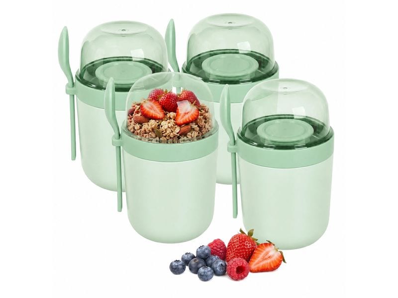 relaxdays | Müslibecher to go | 4er Set, Grün