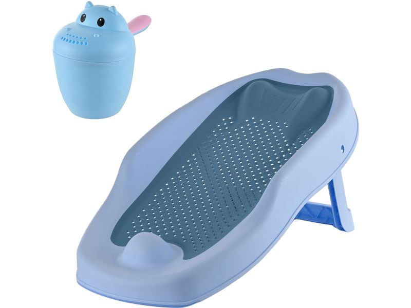 relaxdays | Baby-Badehilfe Haarwaschbecher | Blau