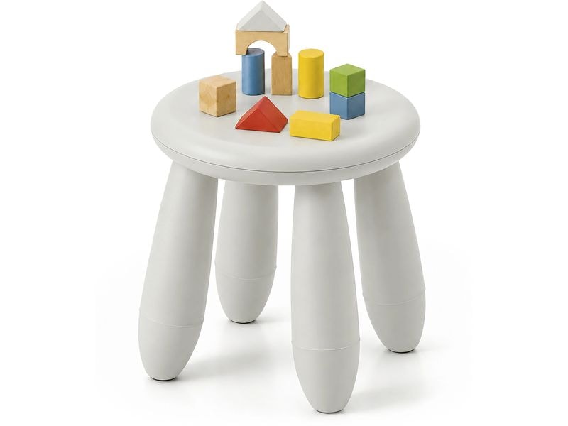 relaxdays | Kinderhocker | Weiss/Grau