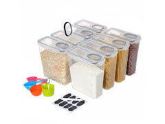 relaxdays | Vorratsdosen Set luftdicht | 3,7 Liter, 8 Stück