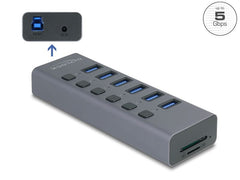 Delock | Hub | Externer, USB 5 Gbps, 6 Port, mit Schalter