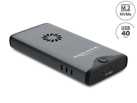 Delock | M.2 NVMe PCIe SSD Gehäuse | USB Type-C, 40 Gbps, mit Lüfter