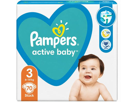 Pampers | Active Baby Windeln Gr. 3 | 70 Stück für 6–10kg