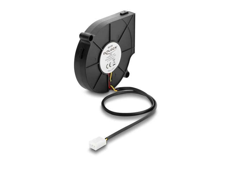 Delock | Radiallüfter 75x75x15mm, 12V | Lüftergebläse, schwarz, 12V DC, 3-Pin