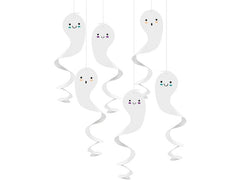 Folat | Hängedeko Geister | 55 x 13.5 cm, 6 Stück, Papier, weiss