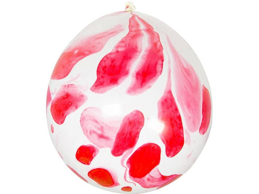 Folat | Halloween Ballon Blutflecken | weiss/rot, 30 cm, Latex, 6 Stück