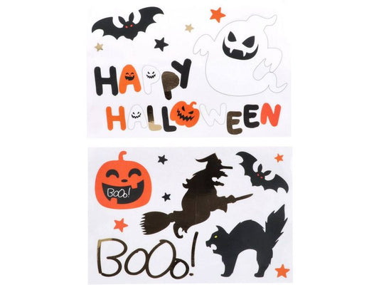 Folat | Halloween Fensteraufkleber BoOo | mehrfarbig, 18 Stück