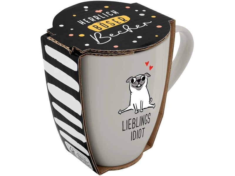 Sheepworld | Becher Lieblingsidiot | L: 8,3 cm, B: 12 cm, H: 10,7 cm
