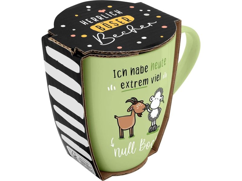 Sheepworld | Becher Null Bock | L: 8,3 cm, B: 12 cm, H: 10,7 cm