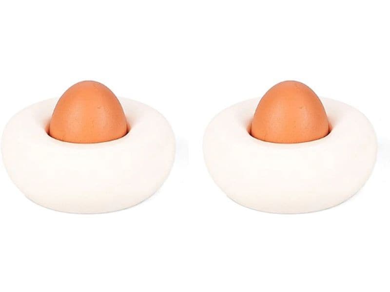 ONA | Eierbecher Billie | Set mit 2 Stück, 10 x 4 cm, Weiss