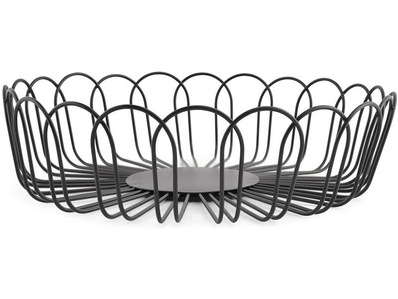 ONA | Früchteschale Flores Big | Grösse: 26.5 x 7.5 cm, Black