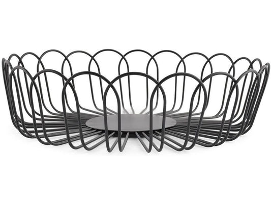 ONA | Früchteschale Flores Big | Grösse: 26.5 x 7.5 cm, Black