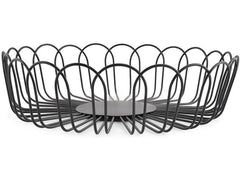 ONA | Früchteschale Flores Big | Grösse: 26.5 x 7.5 cm, Black