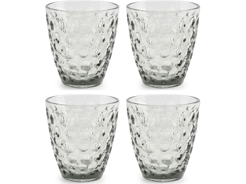 ONA | Trinkglas Bubble | Set mit 4 Stück, 22 cl, Grey