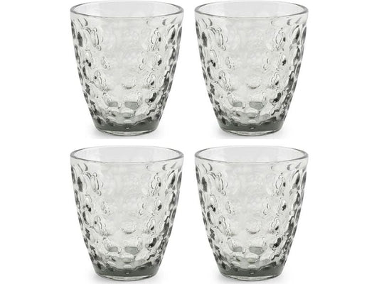 ONA | Trinkglas Bubble | Set mit 4 Stück, 22 cl, Grey