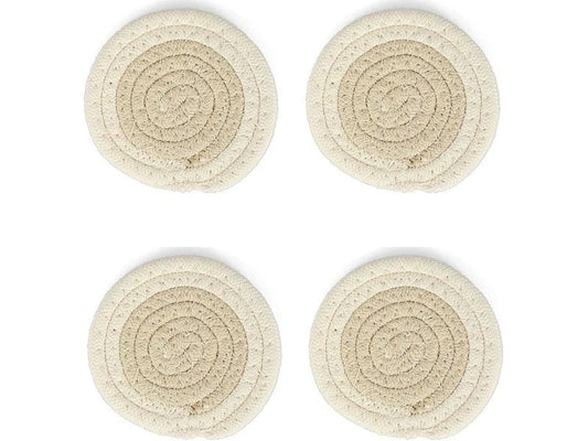 ONA | Untersetzer Piff | Set mit 4 Stück, 10 cm, Cream White