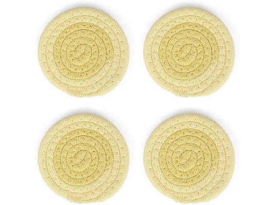 ONA | Untersetzer Piff | Set mit 4 Stück, 10 cm, Sunny Yellow