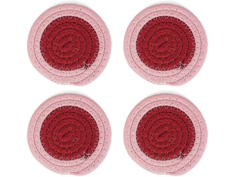 ONA | Untersetzer Piff | Set mit 4 Stück, 10 cm, Blush Pink