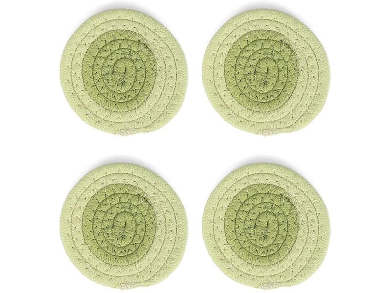 ONA | Untersetzer Piff | Set mit 4 Stück, 10 cm, Pistachio Green