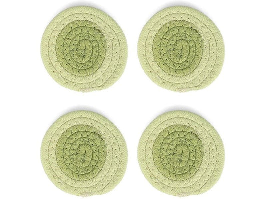 ONA | Untersetzer Piff | Set mit 4 Stück, 10 cm, Pistachio Green