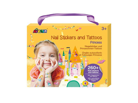AVENIR | Nail Stickers & Tattoos Prinzessin | Set mit über 260 Stück