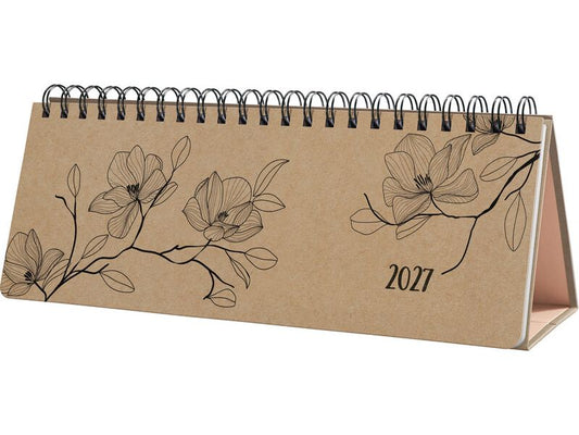 Jolie | Tischkalender 2027 Black Magnolia | 1/2 A4 quer, 126 Seiten, FSC-zertifiziert