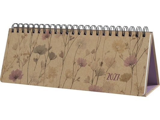 Jolie | Tischkalender 2027 Romantic Flowers | 1/2 A4 quer, 126 Seiten, FSC-zertifiziert
