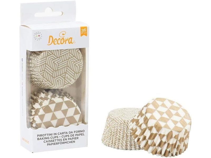 Decora | Backförmchen Geometrische gold | 36 Stück