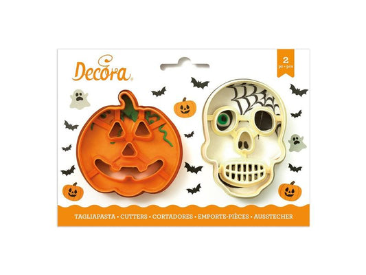 Decora | Ausstechform Totenkopf und Kürbis | 2-teilig