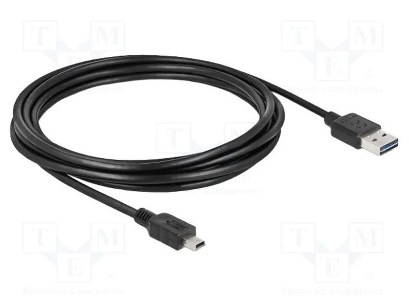 Delock | USB2.0-Kabel Easy A-MiniB: 3m | USB-A Seite beidseitig einsteckbar