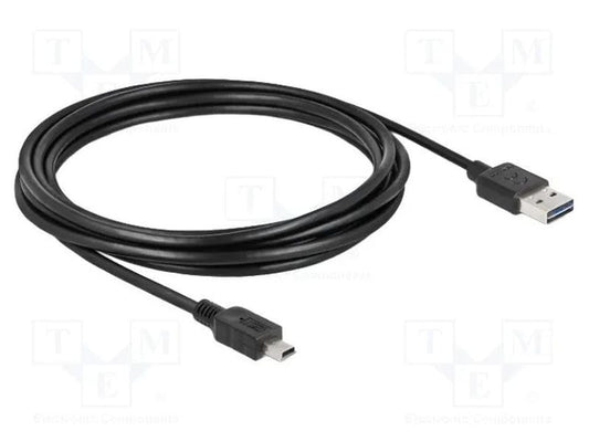 Delock | USB2.0-Kabel Easy A-MiniB: 3m | USB-A Seite beidseitig einsteckbar