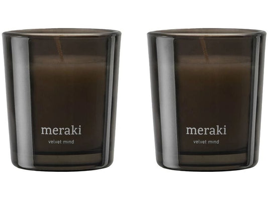 meraki | Duftkerze Velvet Mind,2er Set | je 60g, 7x6 cm (HxD), Glas