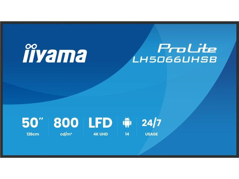 iiyama | LH5066UHSB-B1AG | 50, IPS, UHD, 800cd, Android 14 OS