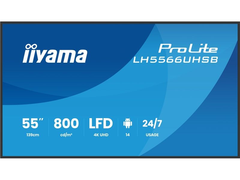 iiyama | LH5566UHSB-B1AG | 55, IPS, UHD, 800cd, Android 14 OS
